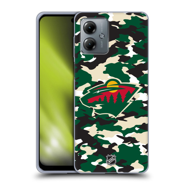 NHL Minnesota Wild Camouflage Soft Gel Case for Motorola Moto G14