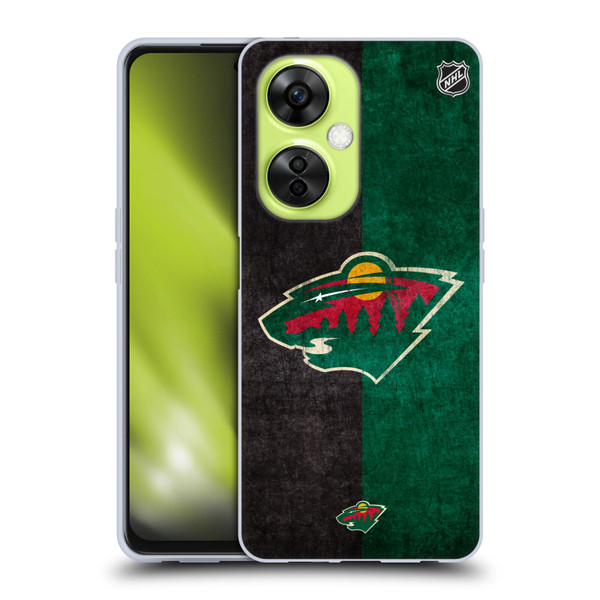 NHL Minnesota Wild Half Distressed Soft Gel Case for OnePlus Nord CE 3 Lite 5G