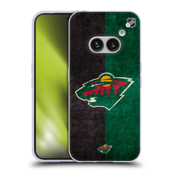 NHL Minnesota Wild Half Distressed Soft Gel Case for Nothing Phone (2a)