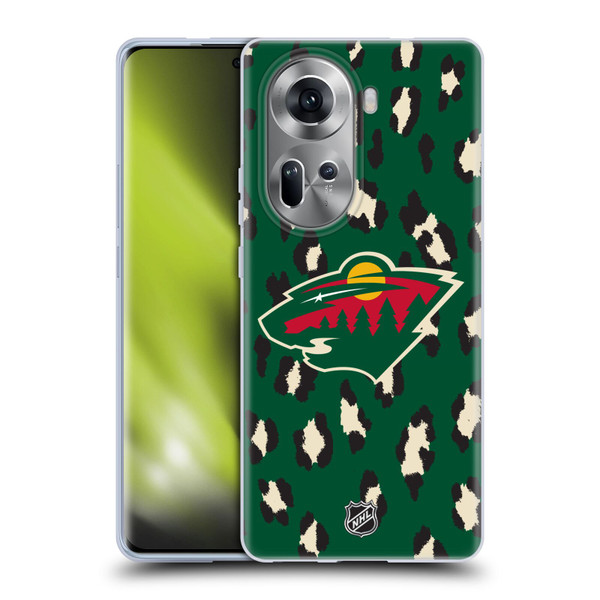 NHL Minnesota Wild Leopard Pattern Soft Gel Case for OPPO Reno11