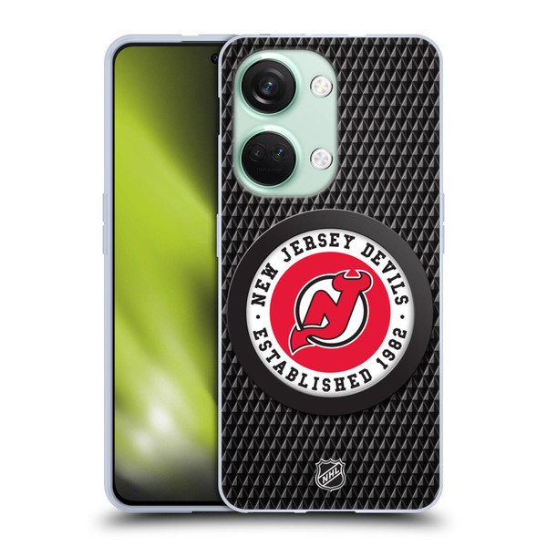 NHL New Jersey Devils Puck Texture Soft Gel Case for OnePlus Nord 3 5G