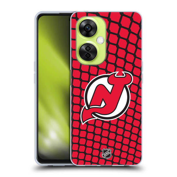 NHL New Jersey Devils Net Pattern Soft Gel Case for OnePlus Nord CE 3 Lite 5G