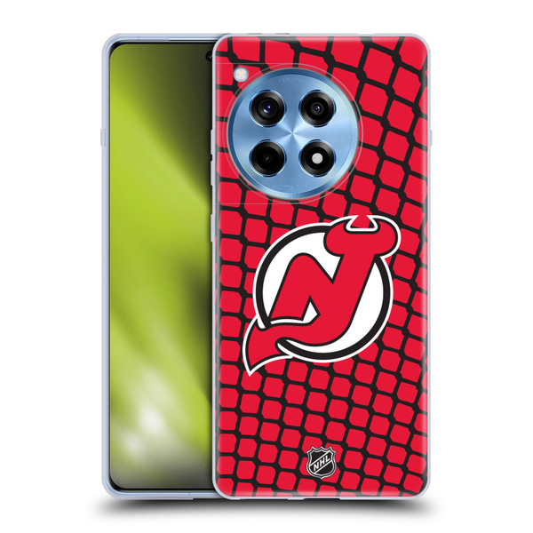 NHL New Jersey Devils Net Pattern Soft Gel Case for OnePlus 12R