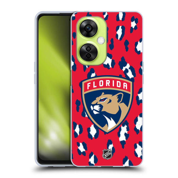 NHL Florida Panthers Leopard Pattern Soft Gel Case for OnePlus Nord CE 3 Lite 5G