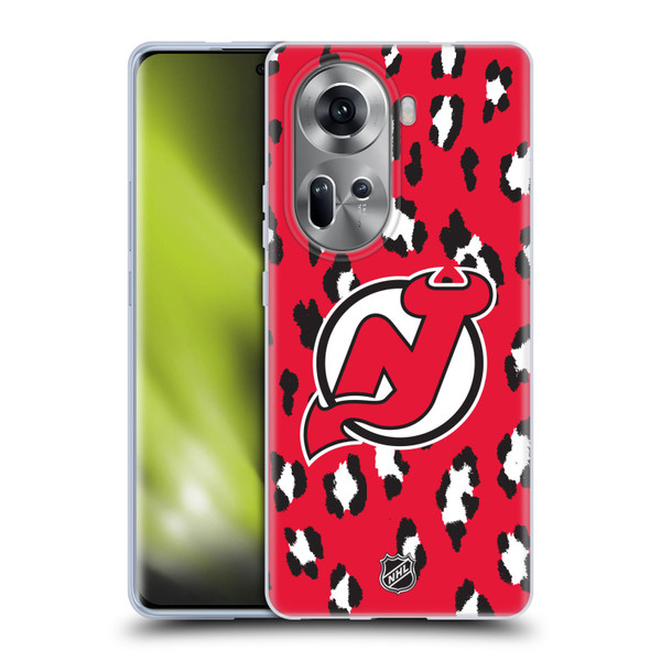 NHL New Jersey Devils Leopard Pattern Soft Gel Case for OPPO Reno11