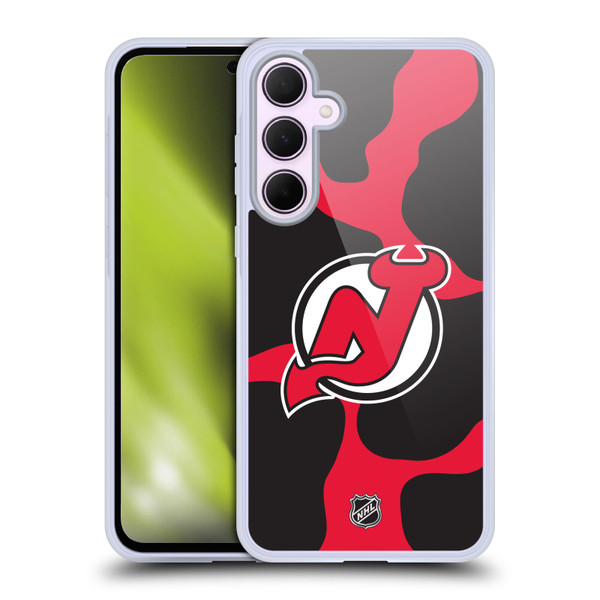 NHL New Jersey Devils Cow Pattern Soft Gel Case for Samsung Galaxy A35 5G