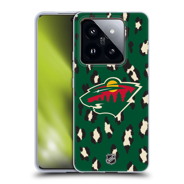NHL Minnesota Wild Leopard Pattern Soft Gel Case for Xiaomi 14 Pro