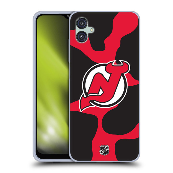 NHL New Jersey Devils Cow Pattern Soft Gel Case for Samsung Galaxy M04 5G / A04e