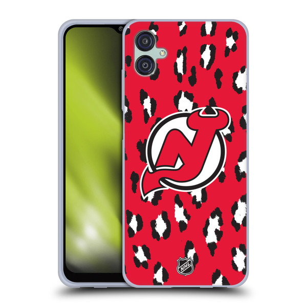 NHL New Jersey Devils Leopard Pattern Soft Gel Case for Samsung Galaxy M04 5G / A04e
