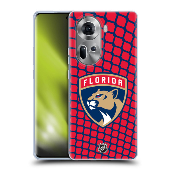 NHL Florida Panthers Net Pattern Soft Gel Case for OPPO Reno11