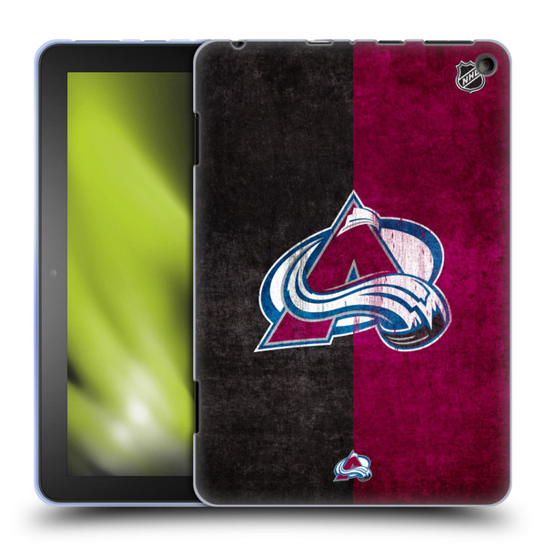 NHL Colorado Avalanche Half Distressed Soft Gel Case for Amazon Fire HD 8/Fire HD 8 Plus 2020