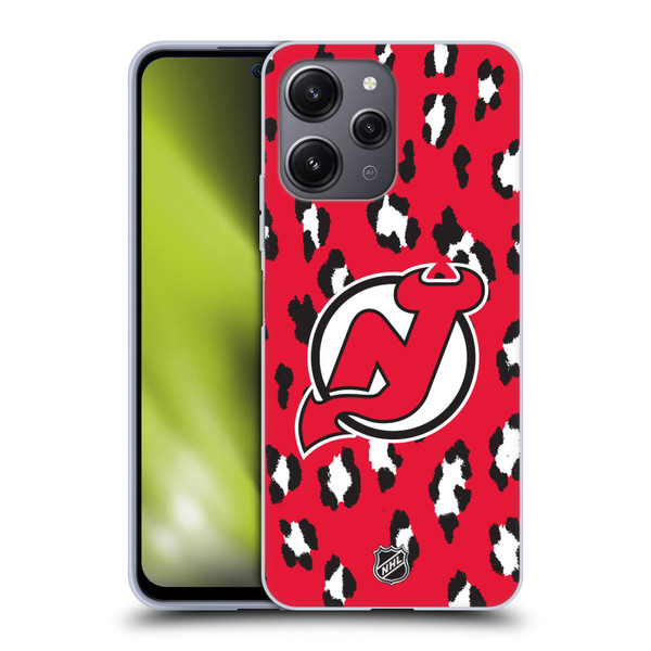 NHL New Jersey Devils Leopard Pattern Soft Gel Case for Xiaomi Redmi 12