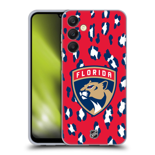NHL Florida Panthers Leopard Pattern Soft Gel Case for Samsung Galaxy A25 5G