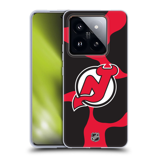 NHL New Jersey Devils Cow Pattern Soft Gel Case for Xiaomi 14 Pro