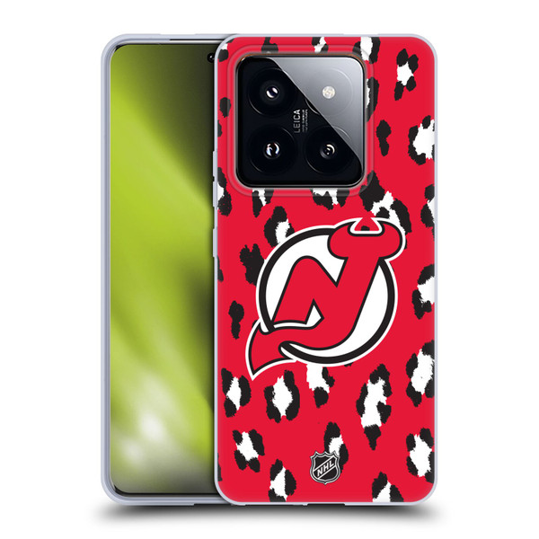 NHL New Jersey Devils Leopard Pattern Soft Gel Case for Xiaomi 14 Pro