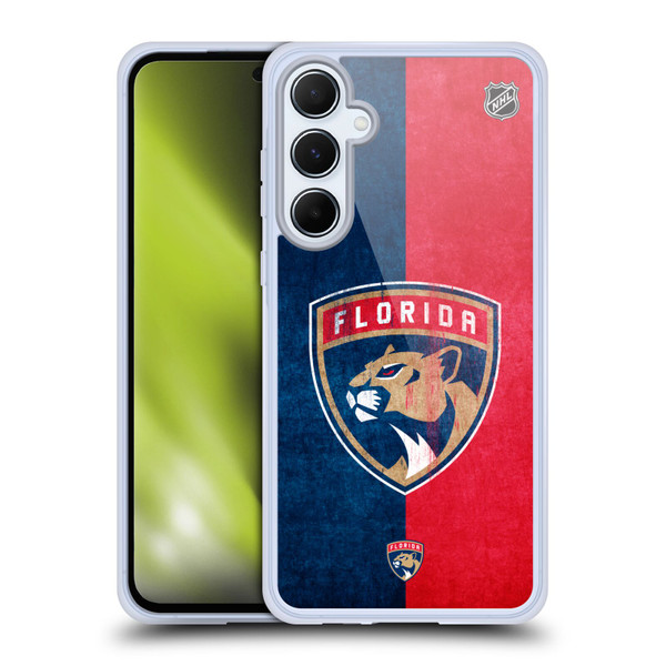 NHL Florida Panthers Half Distressed Soft Gel Case for Samsung Galaxy A55 5G