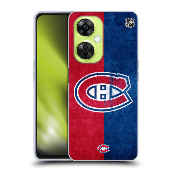 NHL Montreal Canadiens Half Distressed Soft Gel Case for OnePlus Nord CE 3 Lite 5G