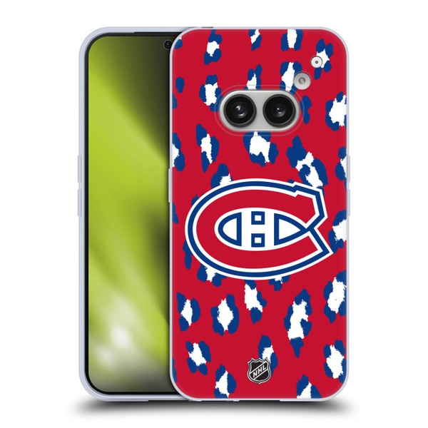 NHL Montreal Canadiens Leopard Pattern Soft Gel Case for Nothing Phone (2a)