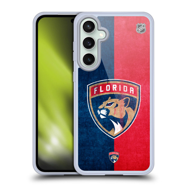 NHL Florida Panthers Half Distressed Soft Gel Case for Samsung Galaxy S23 FE 5G