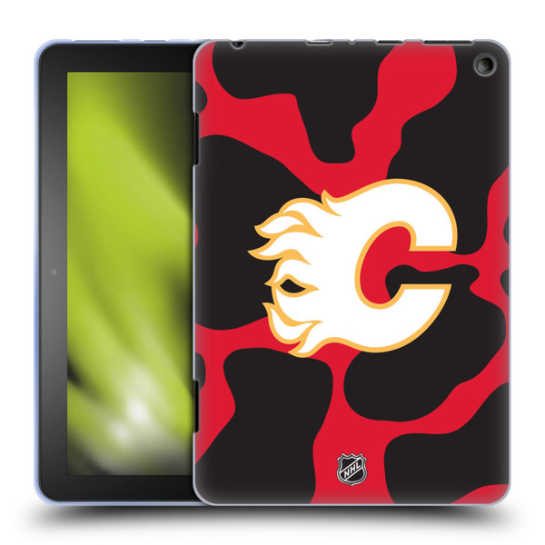 NHL Calgary Flames Cow Pattern Soft Gel Case for Amazon Fire HD 8/Fire HD 8 Plus 2020