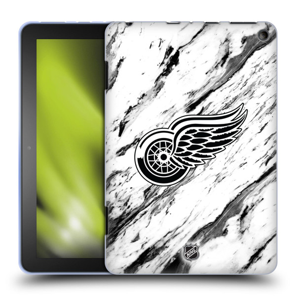 NHL Detroit Red Wings Marble Soft Gel Case for Amazon Fire HD 8/Fire HD 8 Plus 2020