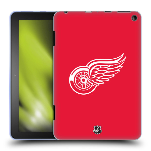 NHL Detroit Red Wings Plain Soft Gel Case for Amazon Fire HD 8/Fire HD 8 Plus 2020