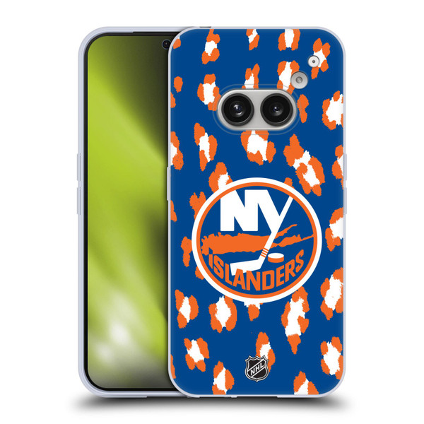 NHL New York Islanders Leopard Pattern Soft Gel Case for Nothing Phone (2a)
