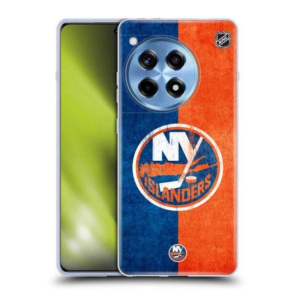 NHL New York Islanders Half Distressed Soft Gel Case for OnePlus 12R