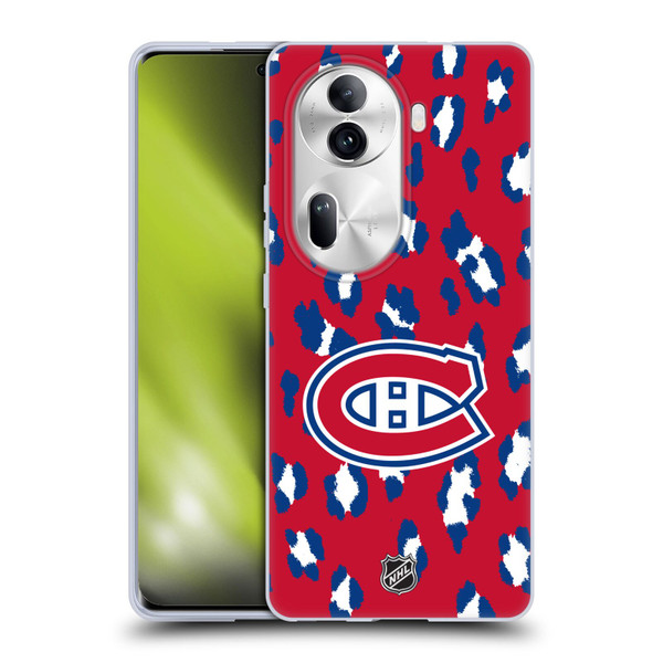 NHL Montreal Canadiens Leopard Pattern Soft Gel Case for OPPO Reno11 Pro