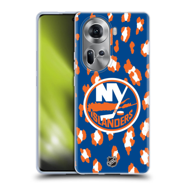 NHL New York Islanders Leopard Pattern Soft Gel Case for OPPO Reno11