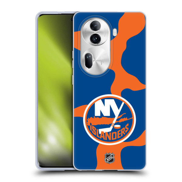 NHL New York Islanders Cow Pattern Soft Gel Case for OPPO Reno11 Pro