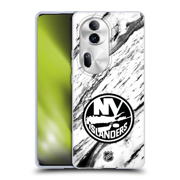 NHL New York Islanders Marble Soft Gel Case for OPPO Reno11 Pro