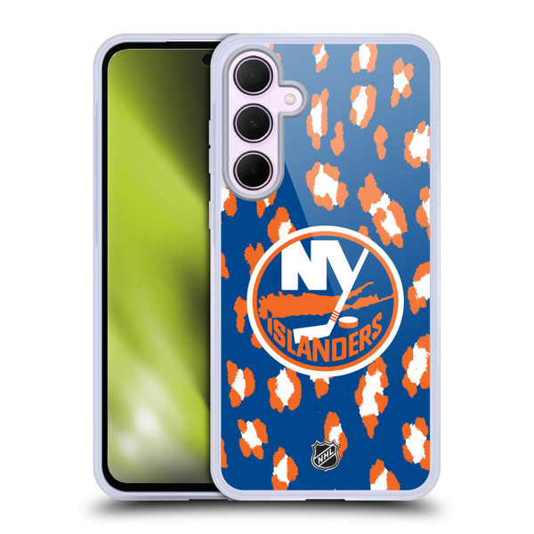 NHL New York Islanders Leopard Patten Soft Gel Case for Samsung Galaxy A35 5G