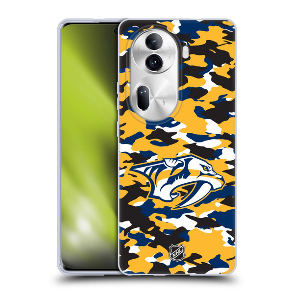 NHL Nashville Predators Camouflage Soft Gel Case for OPPO Reno11 Pro
