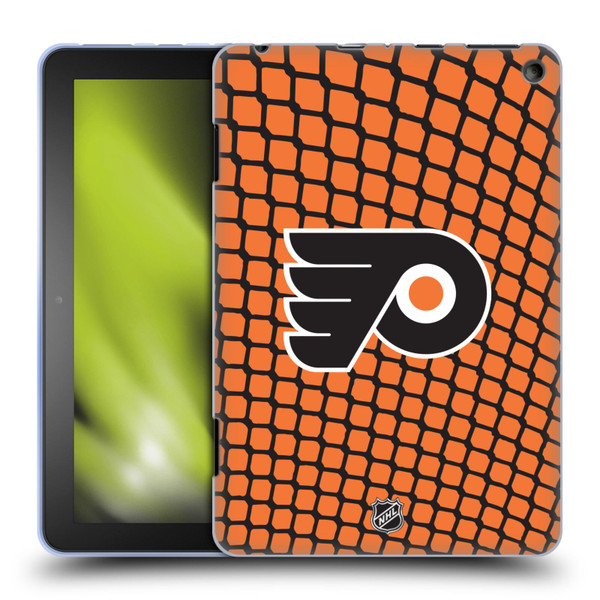 NHL Philadelphia Flyers Net Pattern Soft Gel Case for Amazon Fire HD 8/Fire HD 8 Plus 2020
