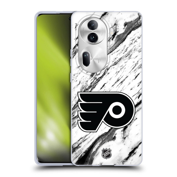 NHL Philadelphia Flyers Marble Soft Gel Case for OPPO Reno11 Pro