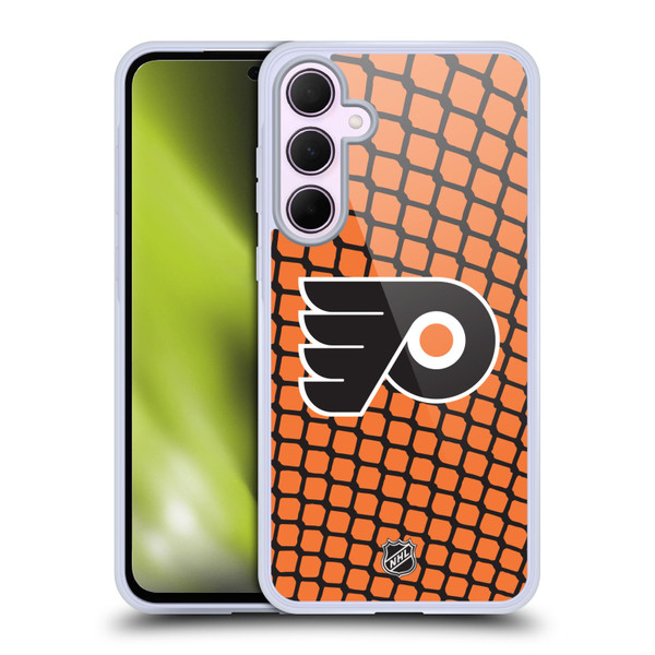 NHL Philadelphia Flyers Net Pattern Soft Gel Case for Samsung Galaxy A35 5G
