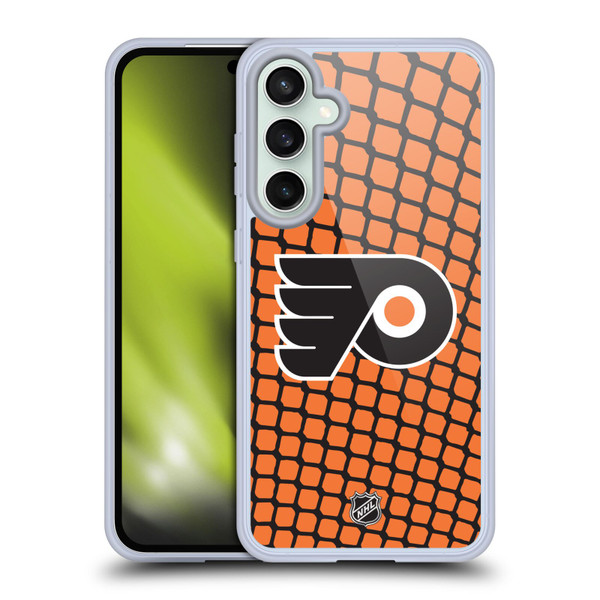 NHL Philadelphia Flyers Net Pattern Soft Gel Case for Samsung Galaxy S23 FE 5G