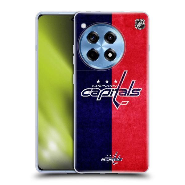 NHL Washington Capitals Half Distressed Soft Gel Case for OnePlus 12R