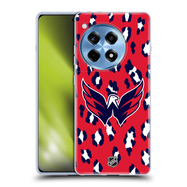 NHL Washington Capitals Leopard Pattern Soft Gel Case for OnePlus 12R