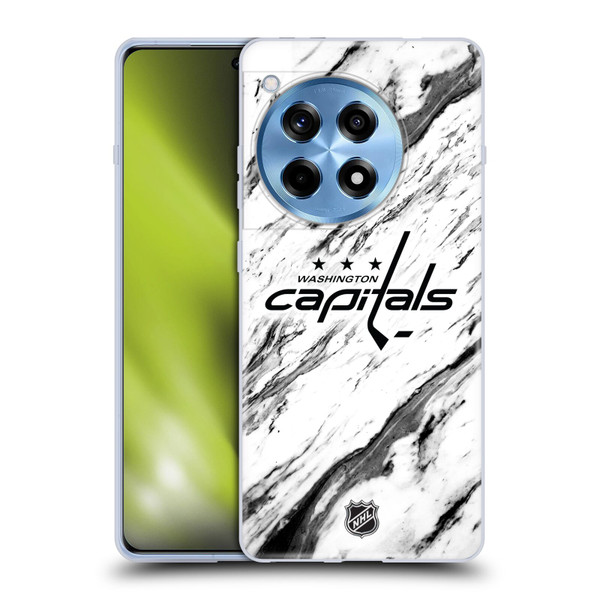 NHL Washington Capitals Marble Soft Gel Case for OnePlus 12R