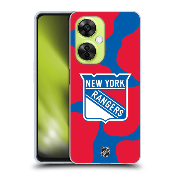 NHL New York Rangers Cow Pattern Soft Gel Case for OnePlus Nord CE 3 Lite 5G