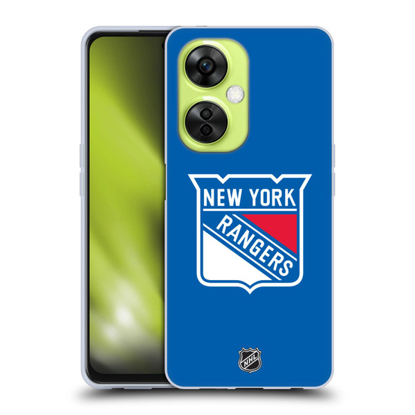 NHL New York Rangers Plain Soft Gel Case for OnePlus Nord CE 3 Lite 5G