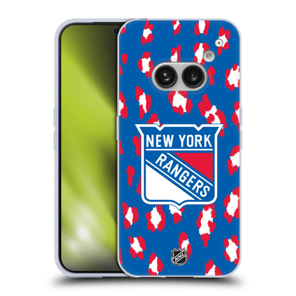 NHL New York Rangers Leopard Pattern Soft Gel Case for Nothing Phone (2a)
