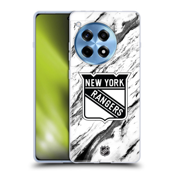 NHL New York Rangers Marble Soft Gel Case for OnePlus 12R