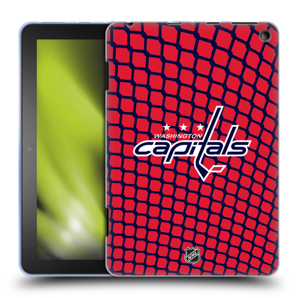 NHL Washington Capitals Net Pattern Soft Gel Case for Amazon Fire HD 8/Fire HD 8 Plus 2020