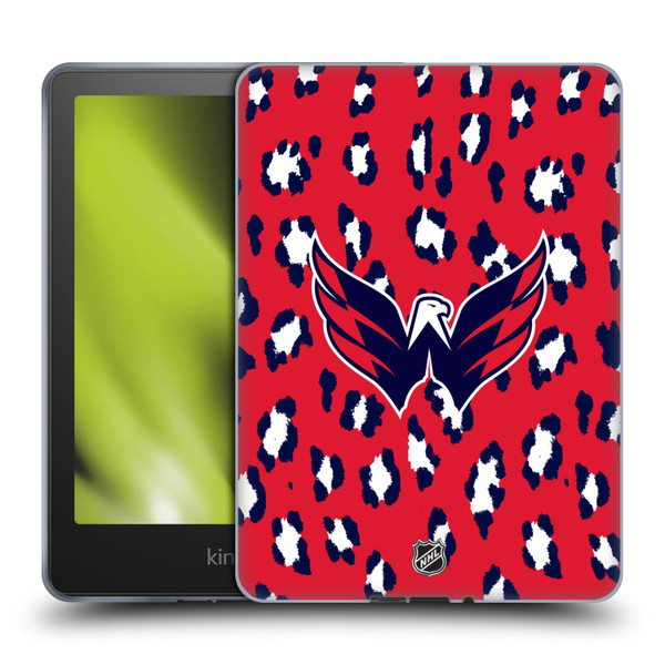 NHL Washington Capitals Leopard Patten Soft Gel Case for Amazon Kindle Paperwhite 5 (2021)