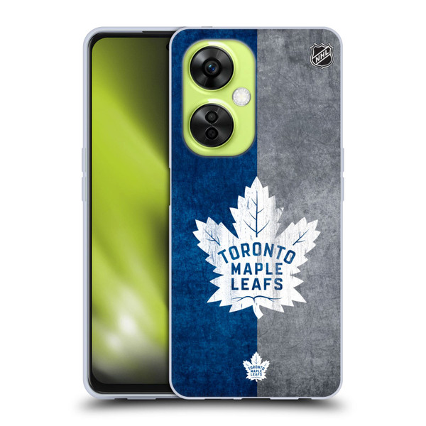 NHL Toronto Maple Leafs Half Distressed Soft Gel Case for OnePlus Nord CE 3 Lite 5G