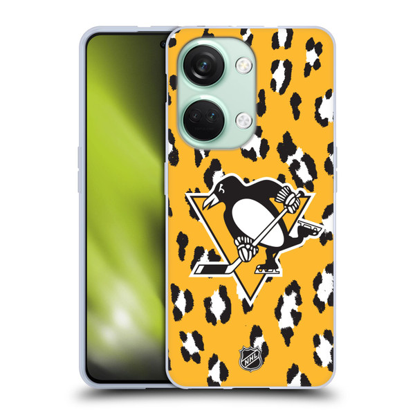 NHL Pittsburgh Penguins Leopard Pattern Soft Gel Case for OnePlus Nord 3 5G