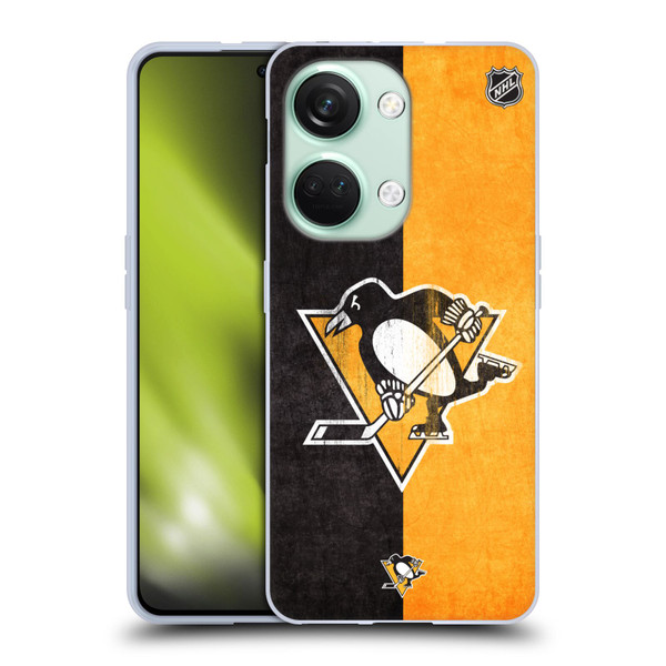 NHL Pittsburgh Penguins Half Distressed Soft Gel Case for OnePlus Nord 3 5G